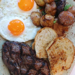STEAK AND EGGS